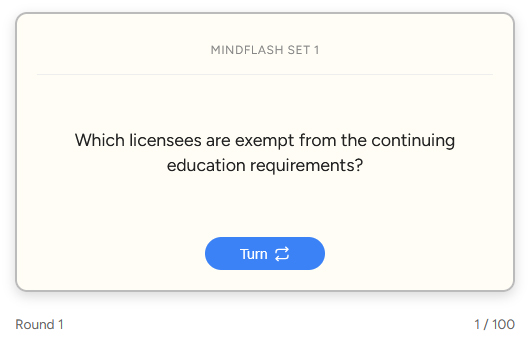 Florida real estate exam flashcard from Class Made Easy